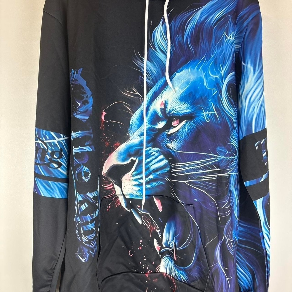 Mens Blue lion hoodie and sweatpants